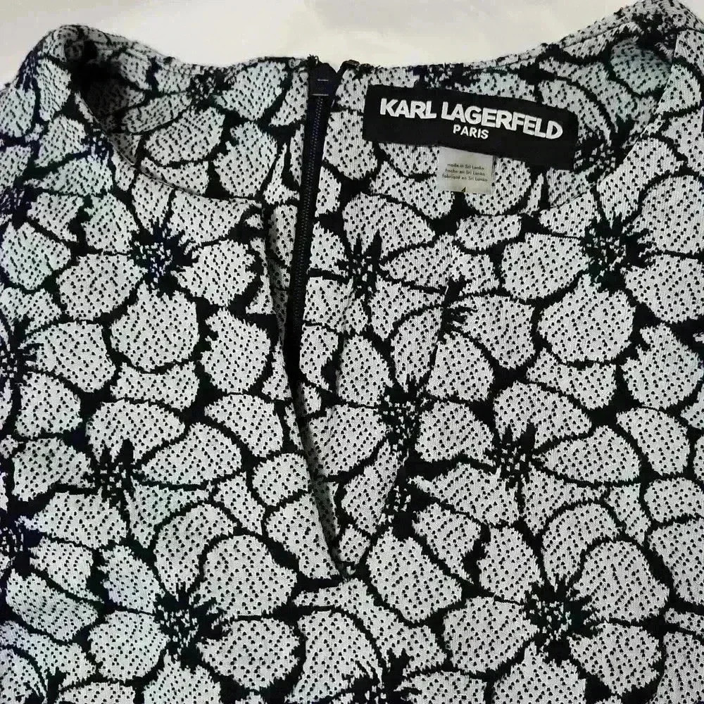 Karl Lagerfeld Navy Blue Blossom Dress - Picture 3 of 5